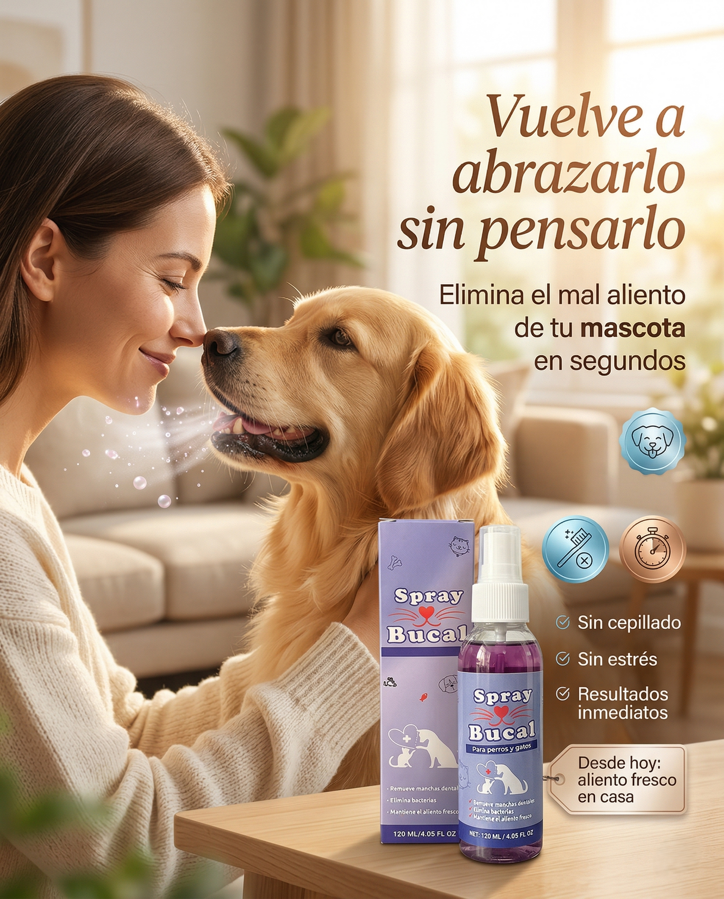 SprayBucal™ – Elimina el mal aliento de tu mascota en segundos sin cepillos ni estrés